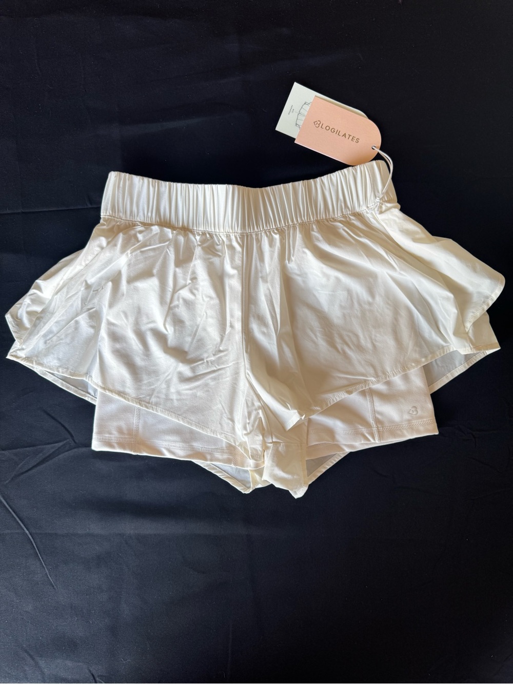 NWT Blogilates Ruffle Short Sugar Swizzle Off White High Waist Skort Small